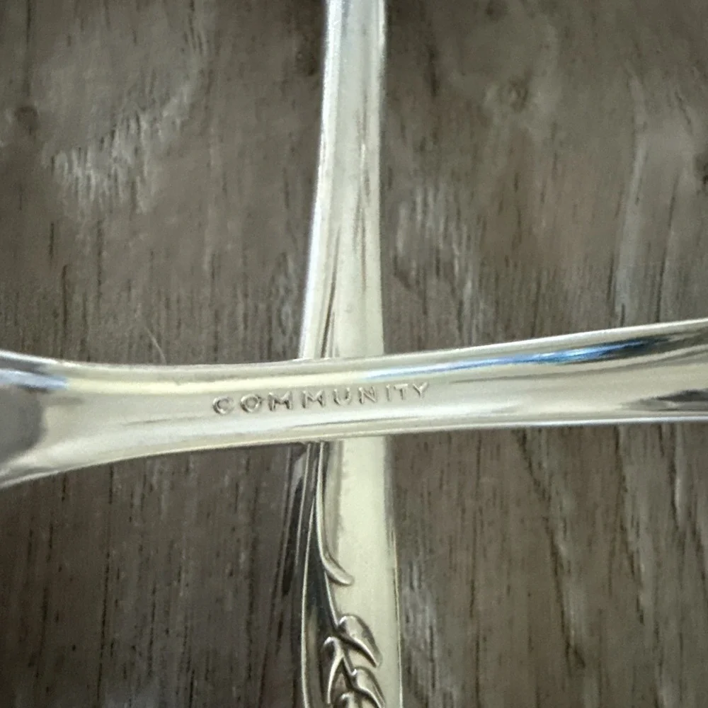 Oneida Comm Song of Autumn Silverplate Silverware Flatware Oval Place‎ Spoons 4
